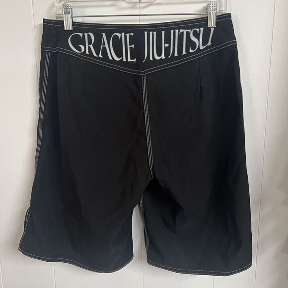 Gracie Jiu-Jitsu Training Fight Shorts Mens Sz:30 At Black MMA BJJ Drawstring‎ - Picture 3 of 4